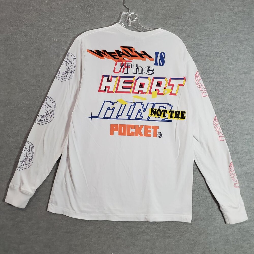 Billionaire Boys Club Men Shirt Medium White BB Wealth Heart And Mind LS Tee
